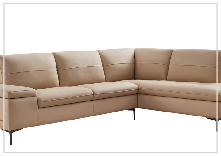 Gio Italia Decker Orange Italian Leather Sectional Sofa