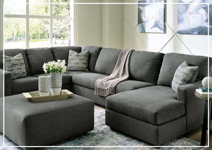 Gio Italia Edenridge 3-Piece U-Shape Fabric Sectional with Chaise-Jennihome