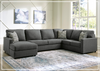 Gio Italia Edenridge 3-Piece U-Shape Fabric Sectional with Chaise-Jennihome