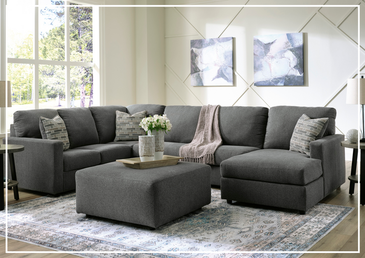 Gio Italia Edenridge 3-Piece U-Shape Fabric Sectional with Chaise-Jennihome
