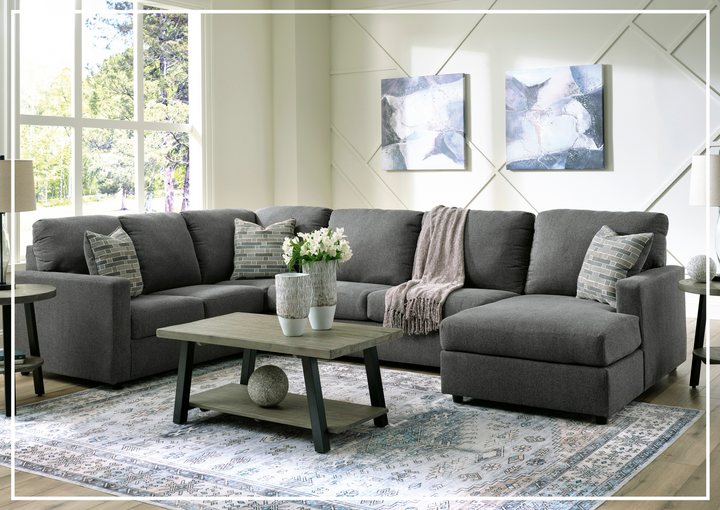 Gio Italia Edenridge 3-Piece U-Shape Fabric Sectional with Chaise-Jennihome