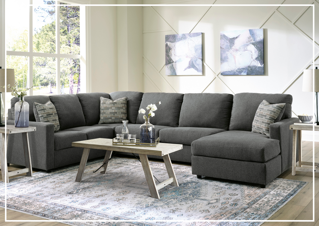 Gio Italia Edenridge 3-Piece U-Shape Fabric Sectional with Chaise-Jennihome