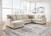 Gio Italia Edenridge 3-Piece U-Shape Fabric Sectional with Chaise-Jennihome