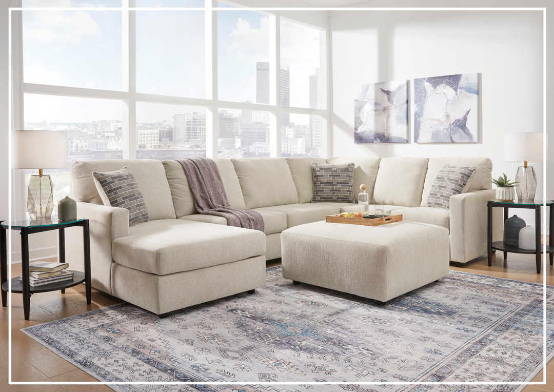 Gio Italia Edenridge 3-Piece U-Shape Fabric Sectional with Chaise-Jennihome