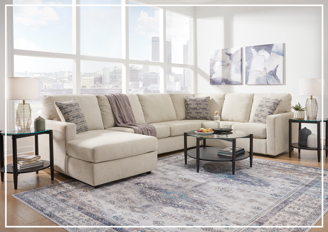 Gio Italia Edenridge 3-Piece U-Shape Fabric Sectional with Chaise-Jennihome