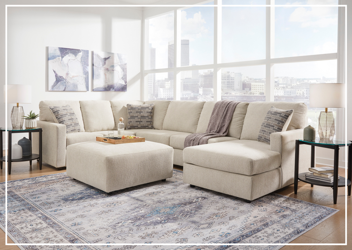 Gio Italia Edenridge 3-Piece U-Shape Fabric Sectional with Chaise-Jennihome