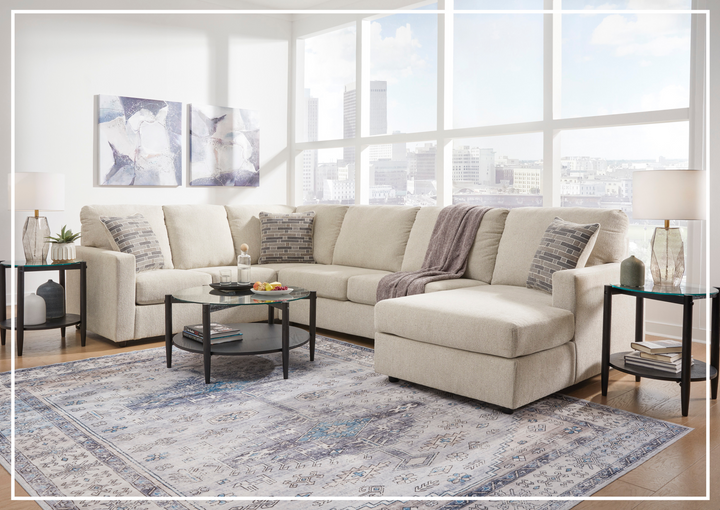 Gio Italia Edenridge 3-Piece U-Shape Fabric Sectional with Chaise-Jennihome