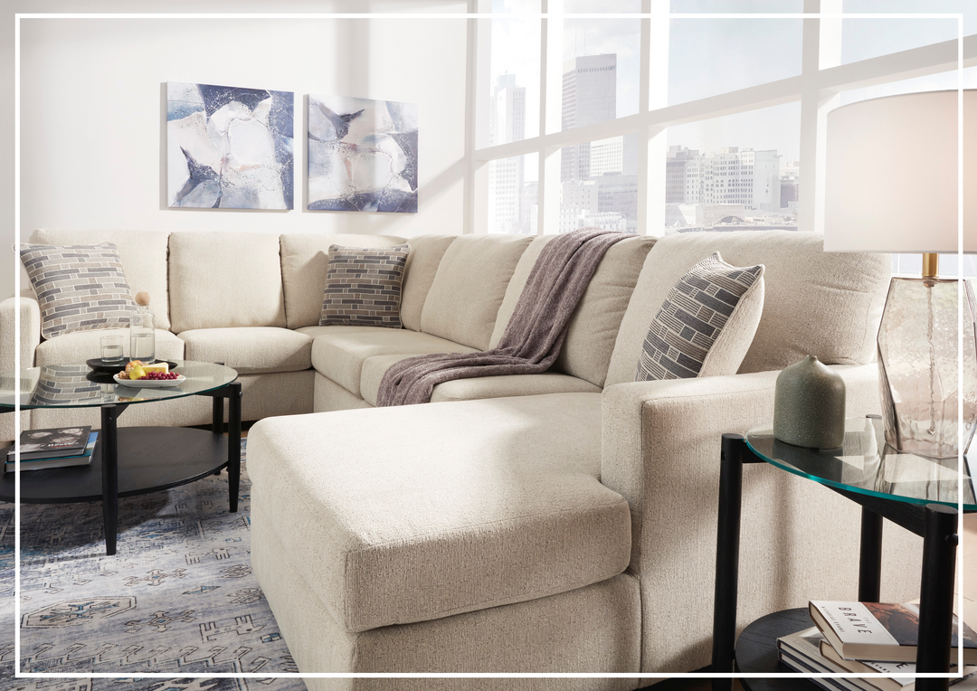 Gio Italia Edenridge 3-Piece U-Shape Fabric Sectional with Chaise-Jennihome