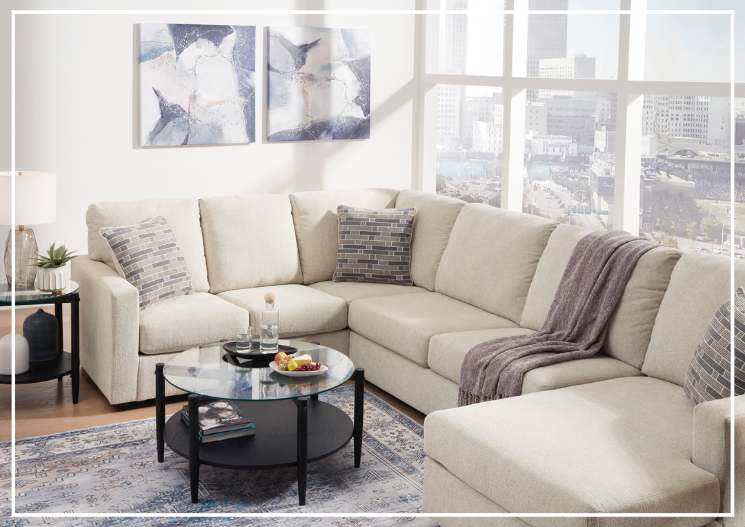 Gio Italia Edenridge 3-Piece U-Shape Fabric Sectional with Chaise-Jennihome