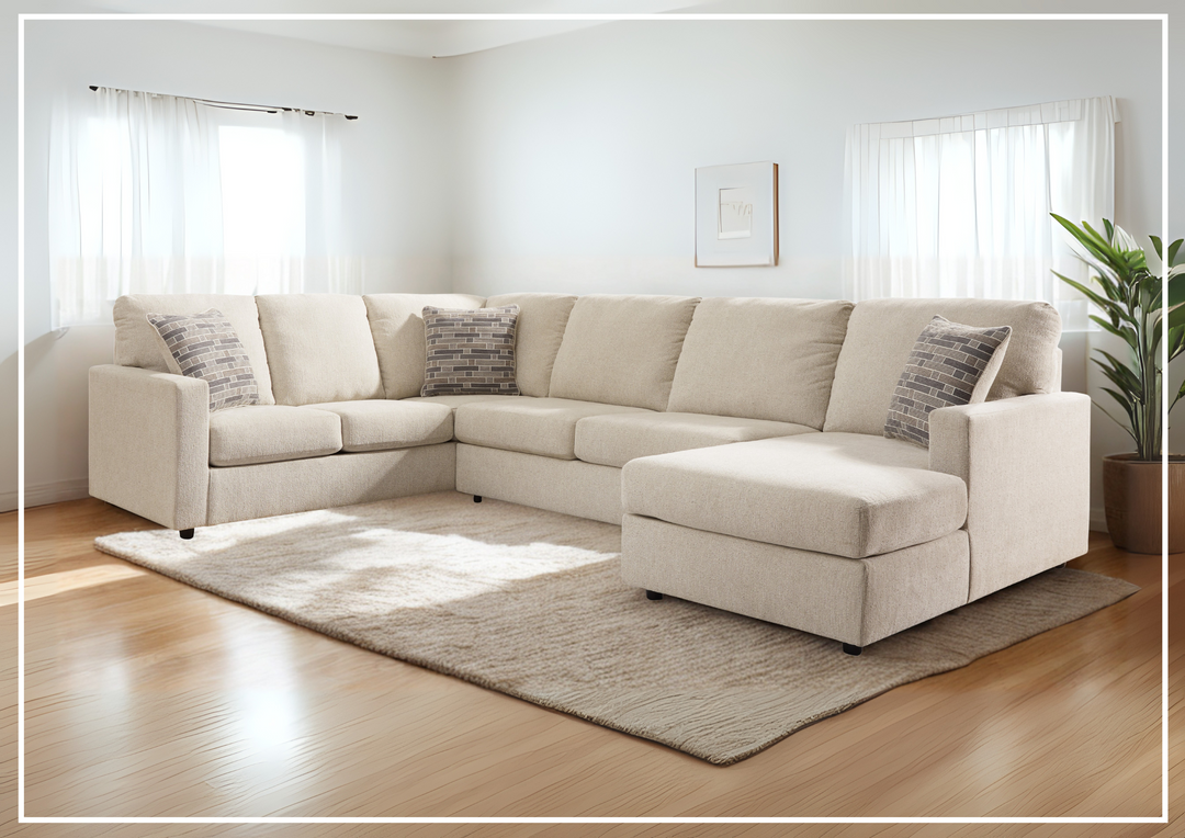 Gio Italia Edenridge 3-Piece U-Shape Fabric Sectional with Chaise-Jennihome