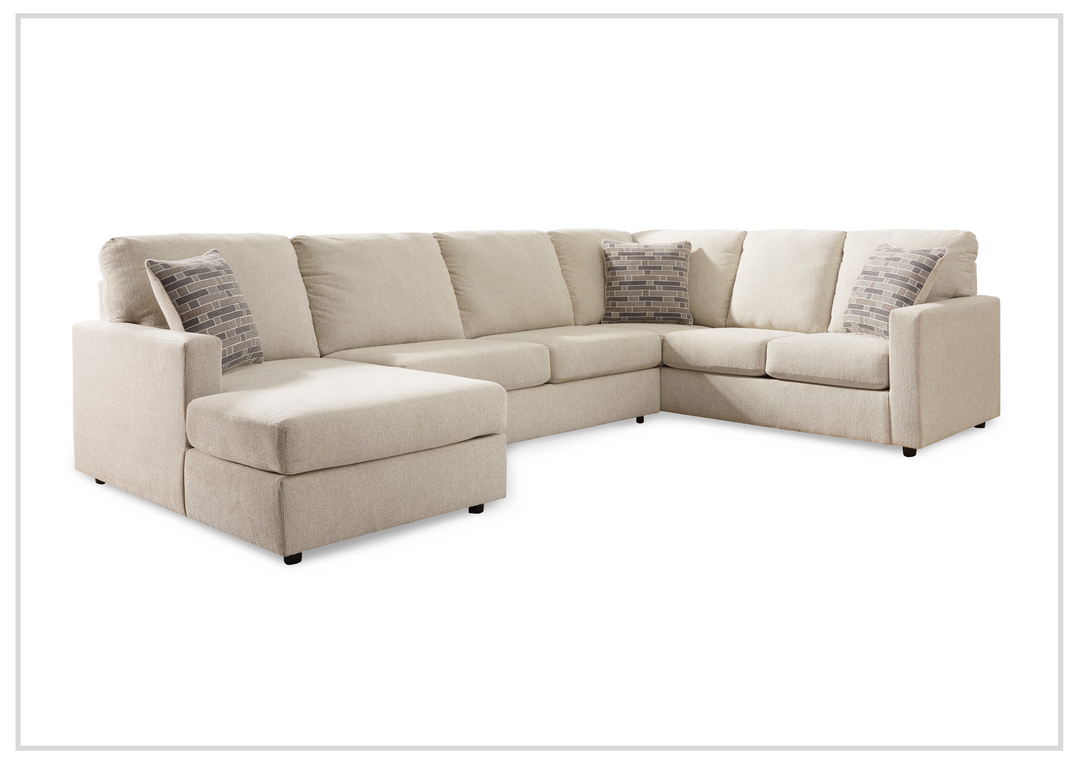 Gio Italia Edenridge 3-Piece U-Shape Fabric Sectional with Chaise-Jennihome