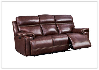 Gio Italia Fabiano 3-Seater Leather Power Reclining Sofa in Brown-Jennihome