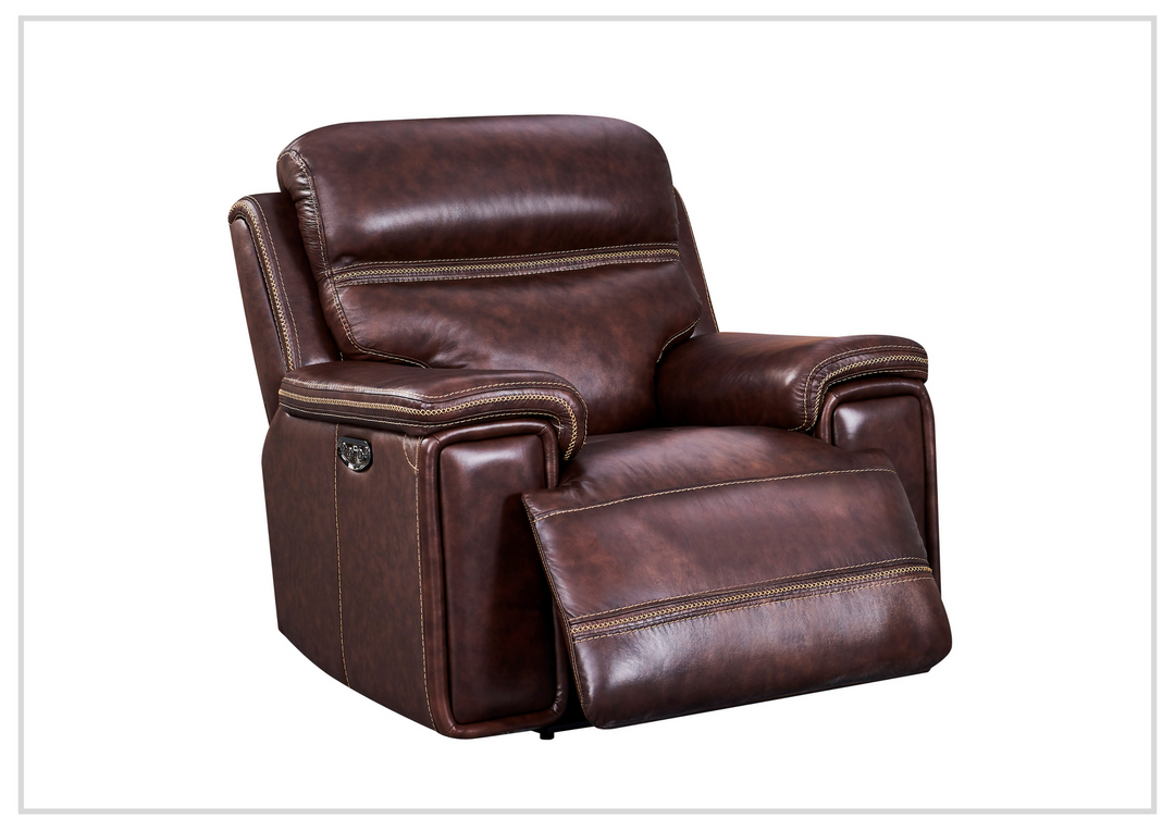 Gio Italia Fabiano Leather Power Reclining Chair in Brown-Jennihome