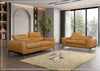 Gio Italia Florence Clay Full Leather Sofa and Loveseat Living Room Set with Metal Legs-Jenni Home