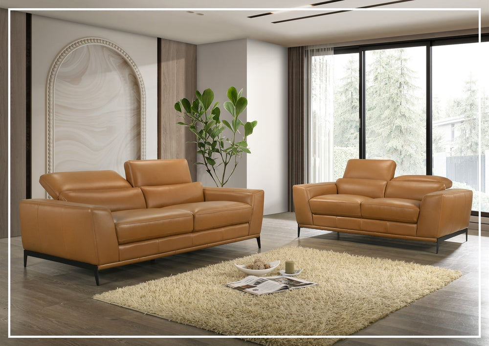 Gio Italia Florence Modern Clay Leather Sofa with Metal Legs-Jenni Home