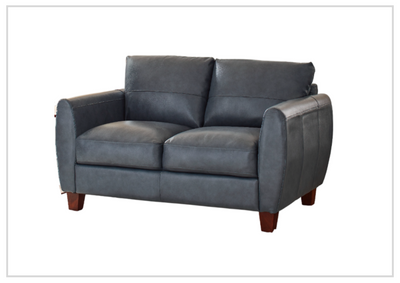 Gio Italia Tirano Leather 2 Seater sofa in Bluish Gray