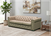 Callas Queen Sleeper Sofa | Gray Leather | Button Tufts | Digio Leather