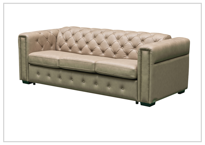 Callas Queen Sleeper Sofa | Gray Leather | Button Tufts | Digio Leather