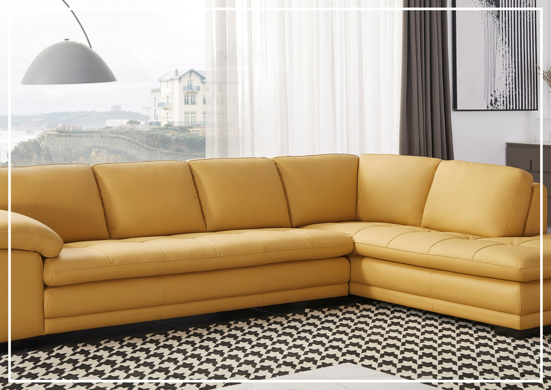 Gio Italia Vierra 4-Seater Premium Leather  L-shaped Sectional Sofa