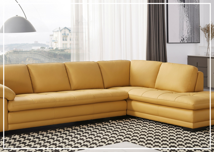Gio Italia Vierra 4-Seater Premium Leather  L-shaped Sectional Sofa