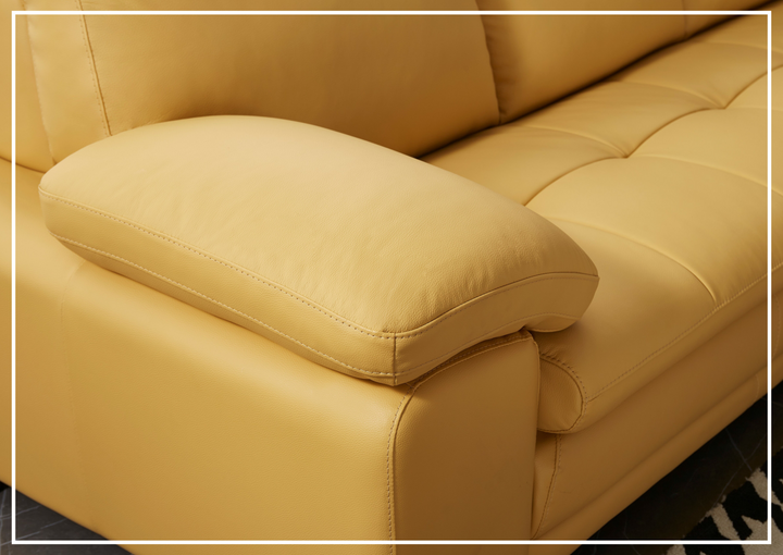 Gio Italia Vierra 4-Seater Premium Leather  L-shaped Sectional Sofa