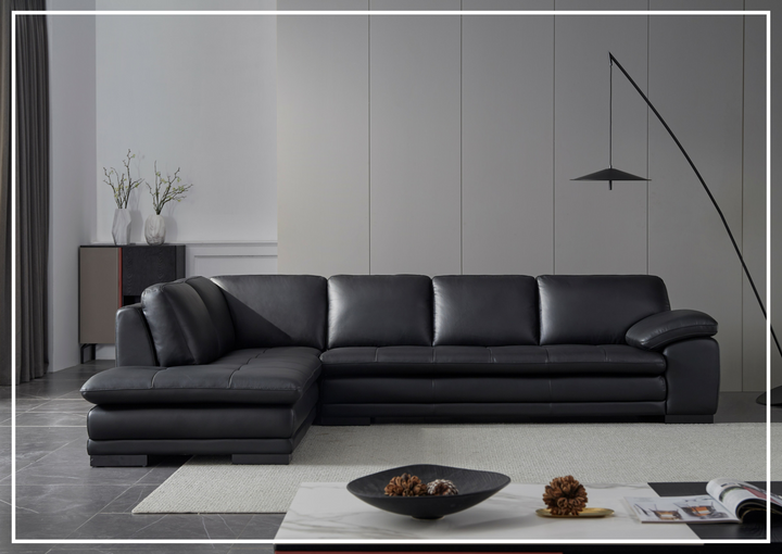 Gio Italia Vierra 4-Seater Premium Leather  L-shaped Sectional Sofa