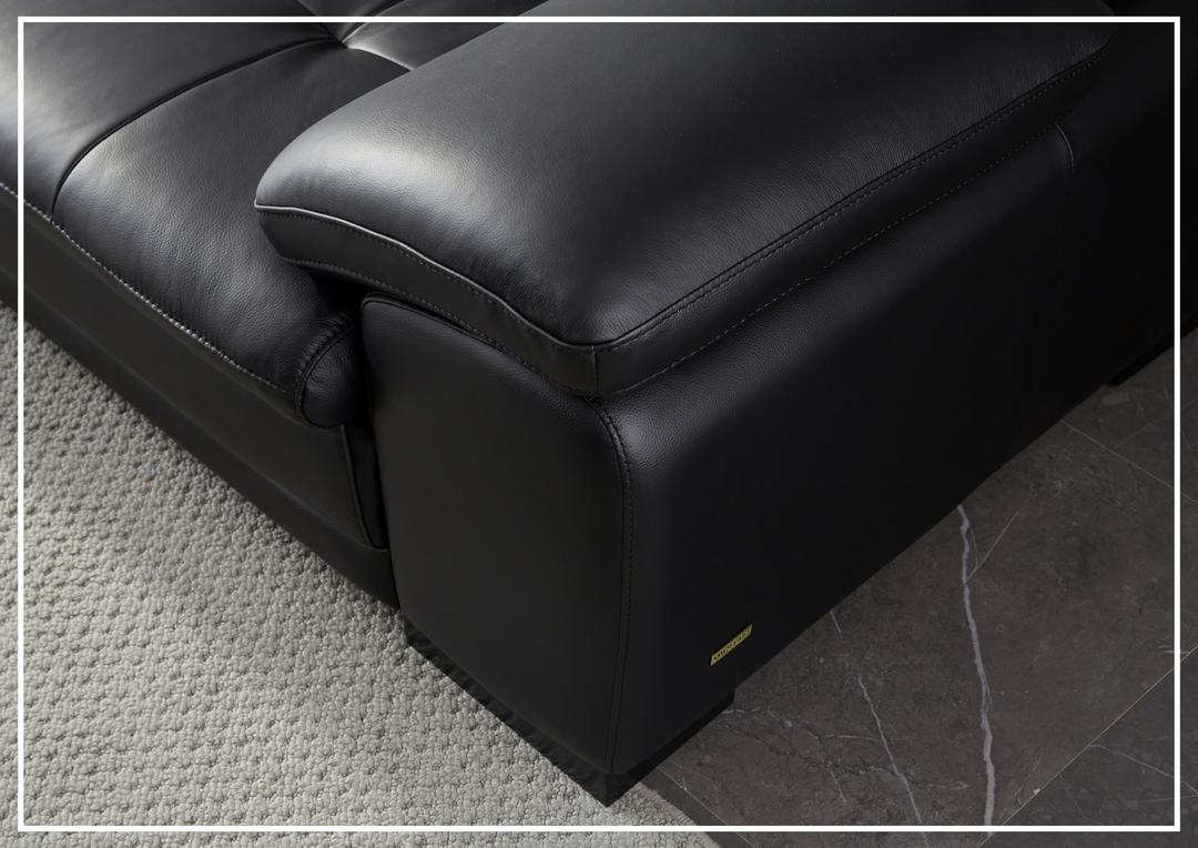 Gio Italia Vierra 4-Seater Premium Leather  L-shaped Sectional Sofa