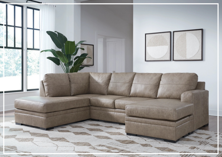 Gio Italia Ametto 2-Piece Brown Leather Sectional Sofa with Chaise-Jennihome