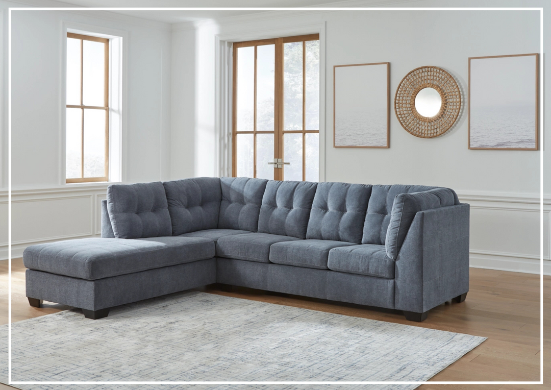 Gio Italia Modern Heritage Marlinton 2-Piece Tufted Fabric Sectional with Chaise-Jennihome