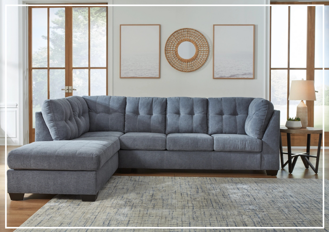 Gio Italia Modern Heritage Marlinton 2-Piece Tufted Fabric Sectional with Chaise-Jennihome