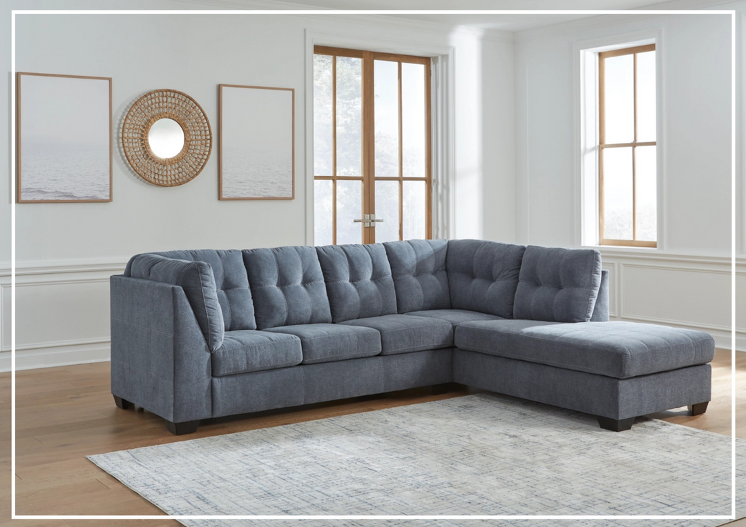 Gio Italia Modern Heritage Marlinton 2-Piece Tufted Fabric Sectional with Chaise-Jennihome