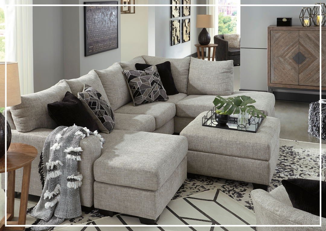 Gio Italia Muggrinson U-shaped Storm Fabric Sectional with Chaise-Jennihome