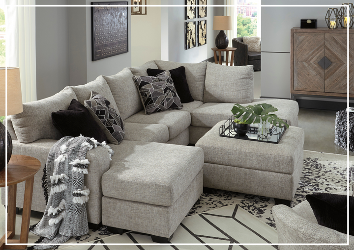 Gio Italia Muggrinson U-shaped Storm Fabric Sectional with Chaise-Jennihome