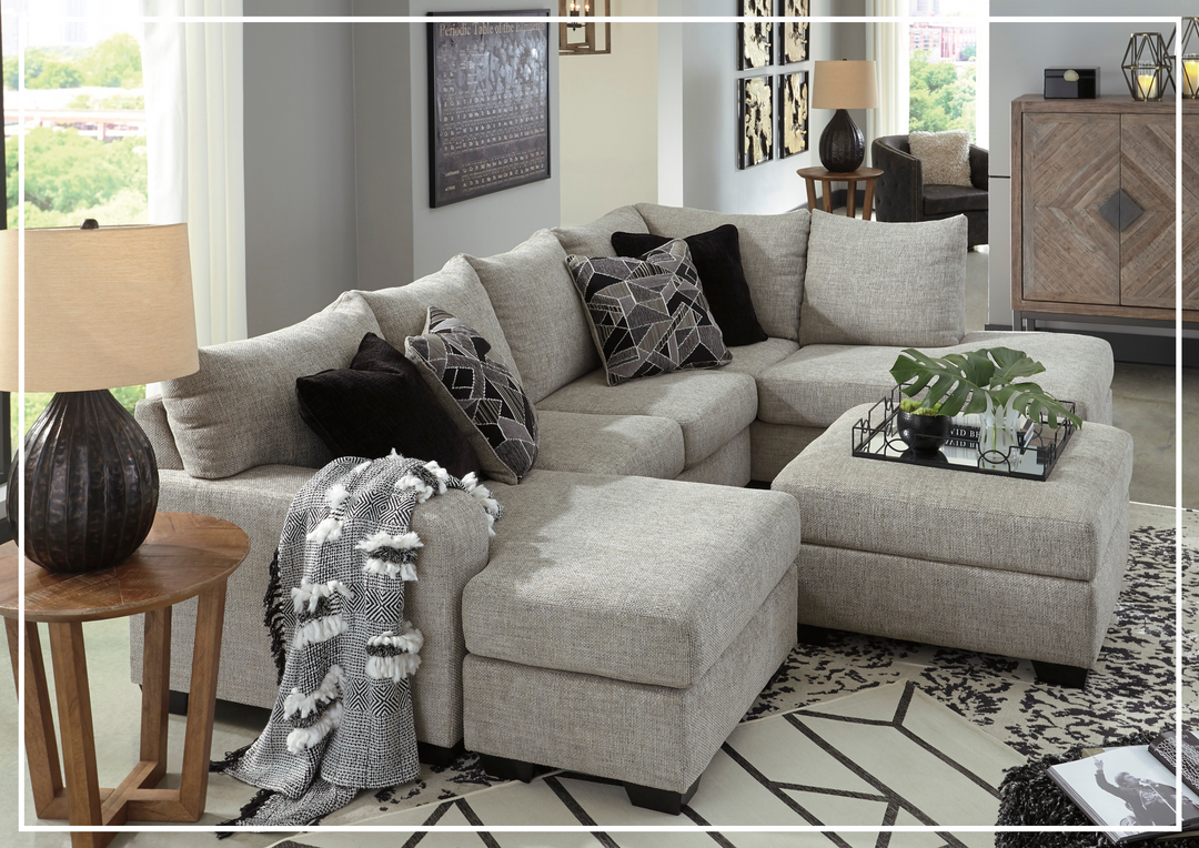 Gio Italia Muggrinson U-shaped Storm Fabric Sectional with Chaise-Jennihome