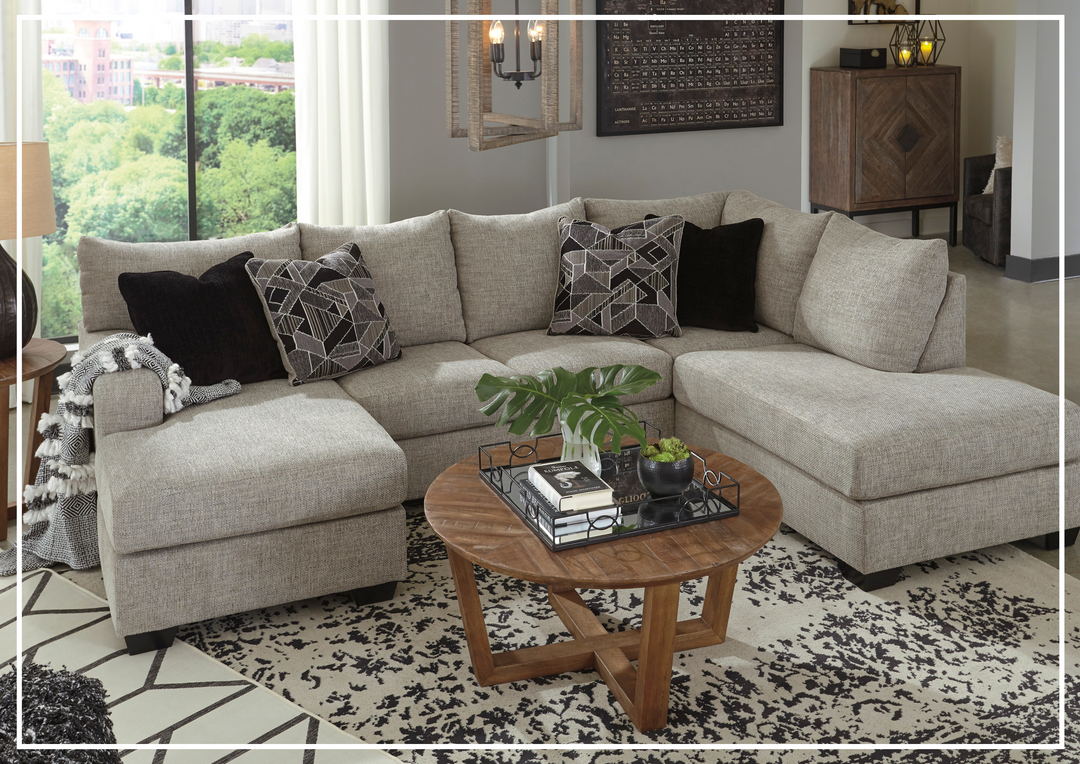 Gio Italia Muggrinson U-shaped Storm Fabric Sectional with Chaise-Jennihome