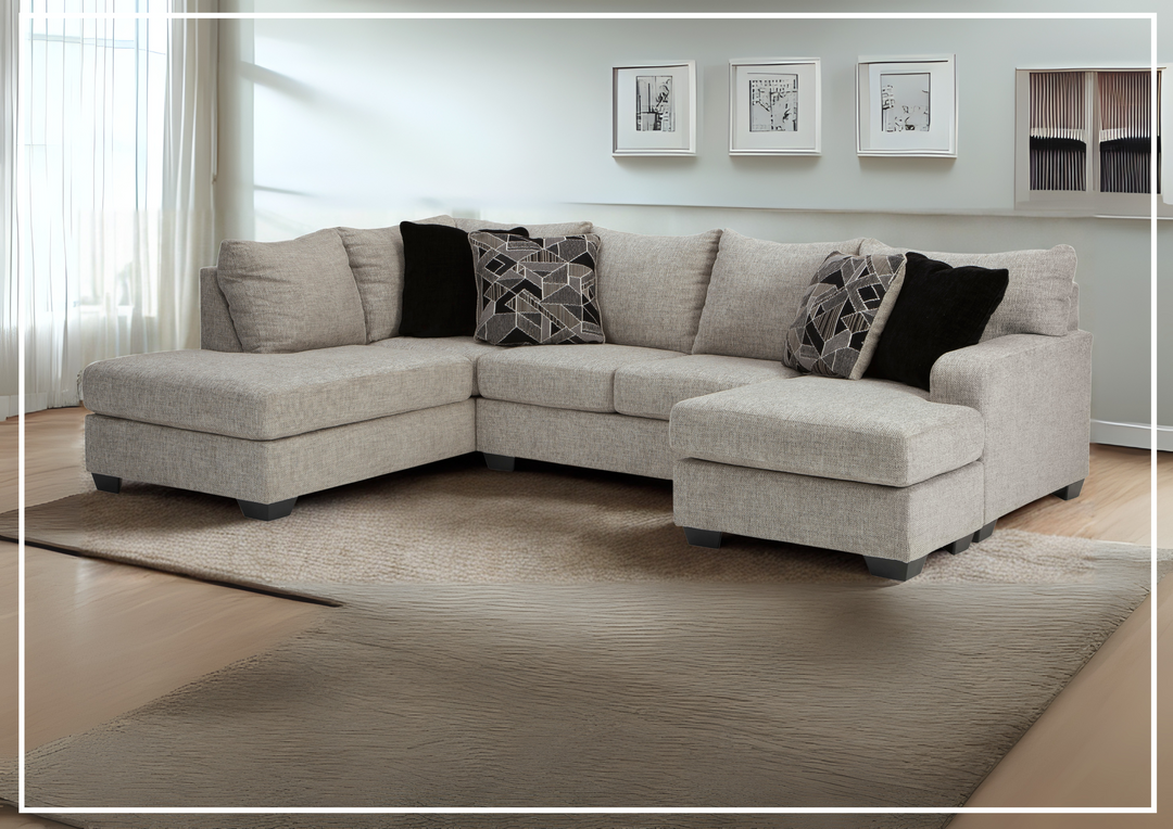 Gio Italia Muggrinson U-shaped Storm Fabric Sectional with Chaise-Jennihome