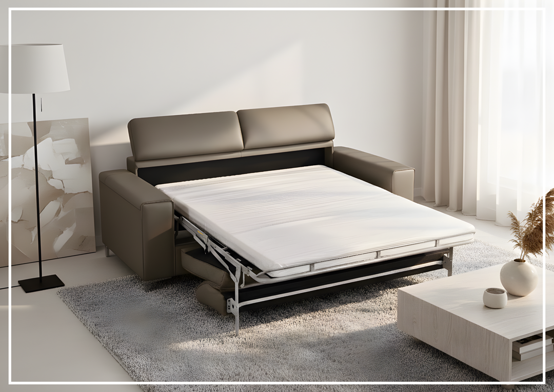 Gio Italia Paris Leather Sleeper Sofa with Easy Open mechanism - Jennihome