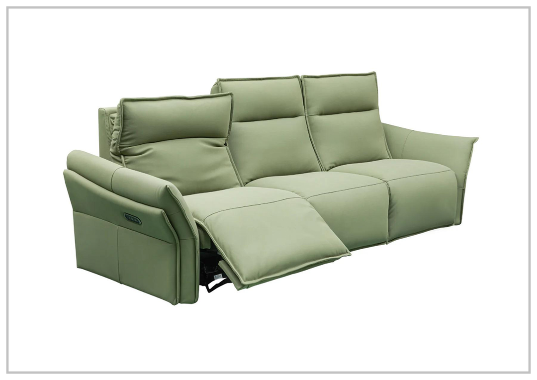 Vittoria 3-Seater Leather Power Reclining Sofa in Bold Green by Gio Italia - Jennihome