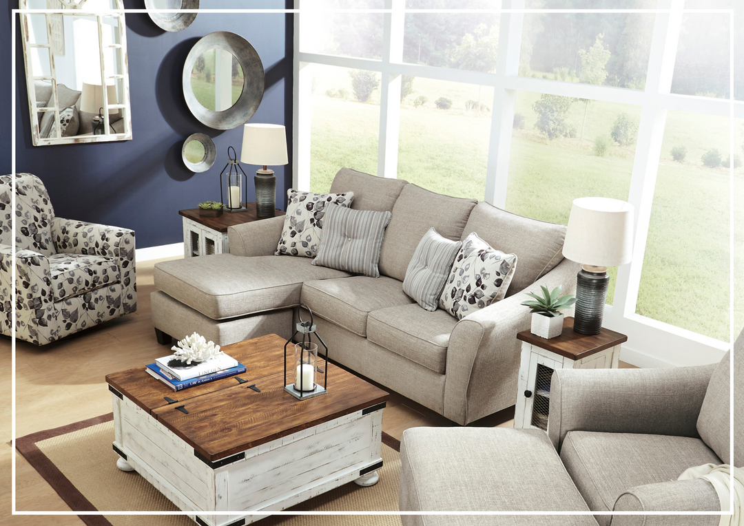 Gio Italia Albany L-Shape Fabric Sofa Chaise With Decorative Pillows-Jennihome