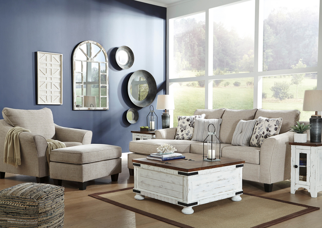 Gio Italia Albany L-Shape Fabric Sofa Chaise With Decorative Pillows-Jennihome