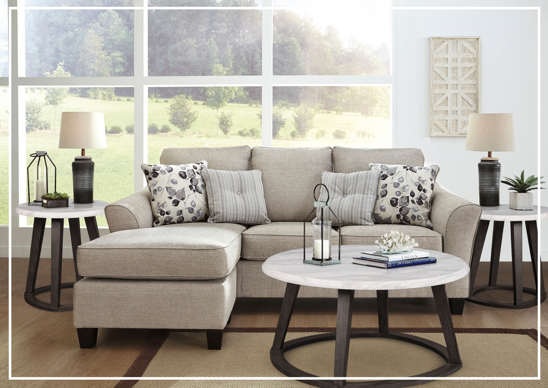 Gio Italia Albany L-Shape Fabric Sofa Chaise With Decorative Pillows-Jennihome