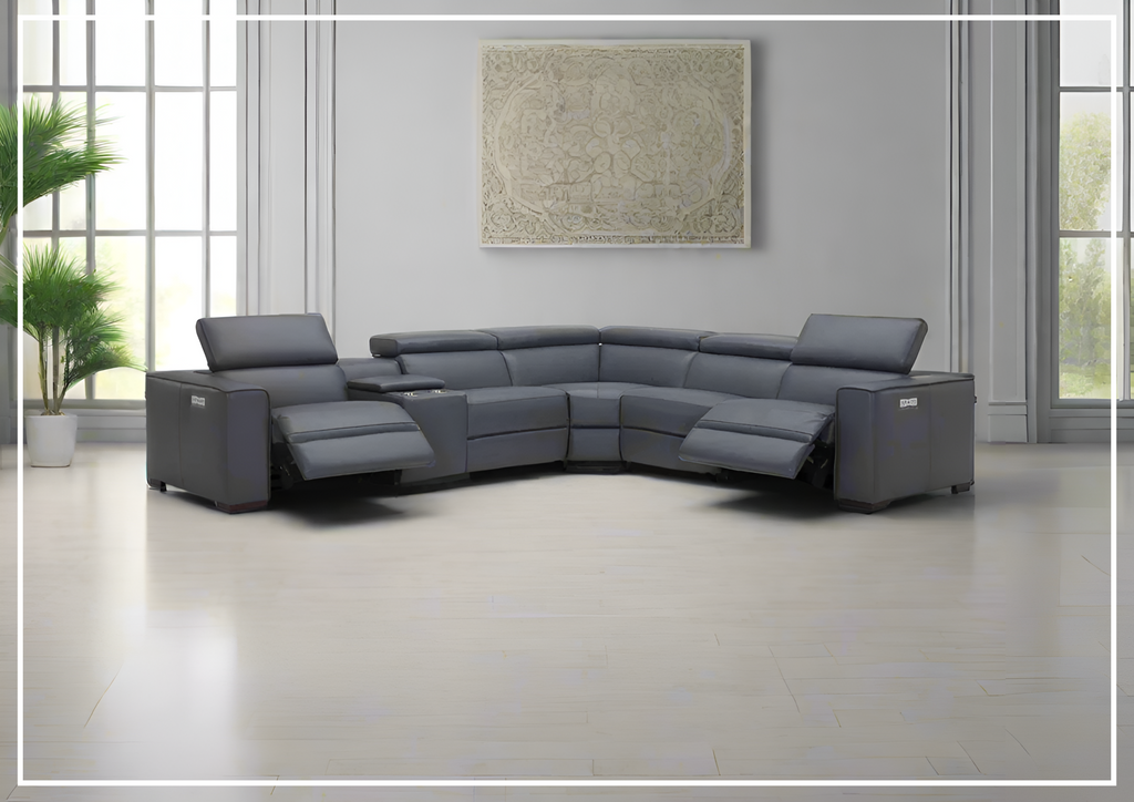 Gio Italia Aventura Power Reclining Leather Sectional Sofa