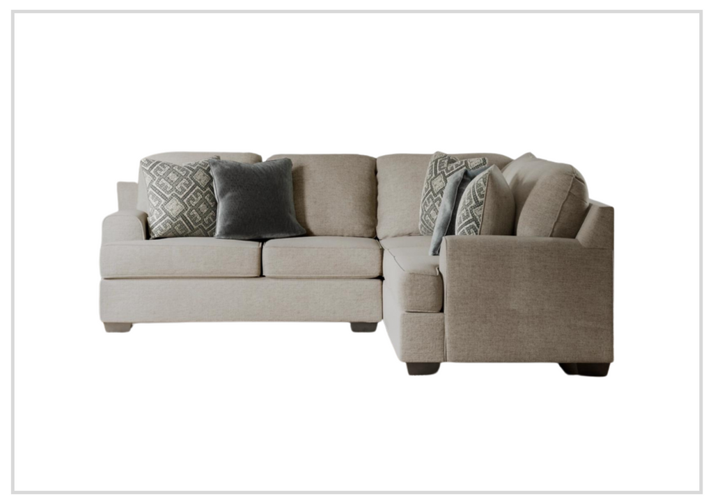 Gio Italia Bavarian Fabric Sectional With Soft Pillow In Stone
