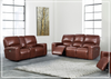 Gio Italia Bennett Power Reclining Brown Leather Loveseat With Console-Jennihome