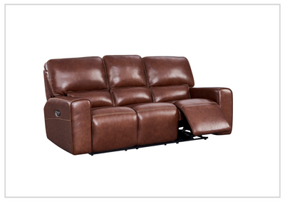 Gio Italia Bennett Power Leather Brown 3 Seater Sofa-Jennihome