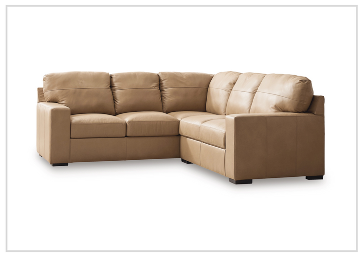 Gio Italia Brandon Leather 2-Piece Sectional in Toffee