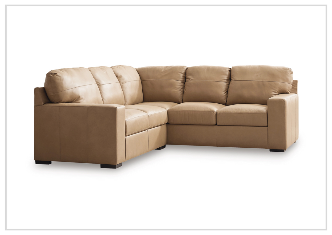 Gio Italia Brandon Leather 2-Piece Sectional in Toffee