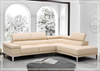 Gio Italia Brixton Leather Sectional Sofa With Chaise