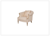 Clarkson Accent Chair | Beige Fabric | Curved Rolled Arms |  Klaussner