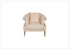 Clarkson Accent Chair | Beige Fabric | Curved Rolled Arms |  Klaussner